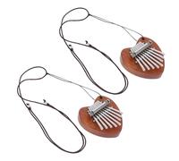 ibasenice 2pcs Heart Shaped Tone Mini Kalimba Thumb Piano Musical Instrument Pendant for Beginners Travel Friendly Portable Finger Piano Artistic Gift with Rich Resonant Sound