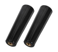 ibasenice 2pcs Heat Resistant Rotisserie Rod Handle Thread Barbecue Fork Replacement Insulated Grill Handgrip for Outdoor Camping Picnic Grilling Safety