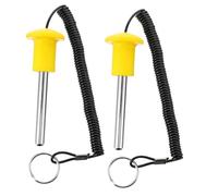 ibasenice 2pcs Heavy Duty Weight Stack Pins for Gym Machines Magnetic Steel Core Insert with Bright Yellow High Visibility Stable Strength Training Replacement Pins with Spring Rope for