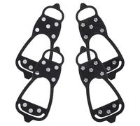 ibasenice 2pcs Ice Cleats for Boots Large Size 8-spike Rubber Shoe Traction Cleats Anti-slip Crampons for Hiking Snow Walking Mountaineering Gear