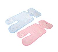 ibasenice 2pcs Infant Cooling Seat Cushion Set for Summer Stroller and Baby Carriage Ice Silk Blue and Pink Non-Woven Fabric Breathable Mat for Comfortable Travel