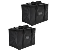 ibasenice 2pcs Insulated Grocery Bags with Handle Design Portable Braided Coating Food Carrier Bags for School and Work with Aluminum Foil Lining