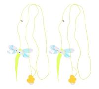 ibasenice 2Pcs Interactive Cartoon Cat Indoor Hanging Pet Swing for Exercise and Stress Relief Felt Dragonfly Design for Healthy Play and Behavior Improvement