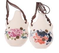 ibasenice 2pcs Introductory Ocarina Flute for Boys and Girls Adults Beginner's Ceramic Ocarina Precise Tone Portable Music Instrument Random Style