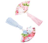 ibasenice 2pcs Japanese-style Tassel Barrette Hair Clips with Rabbit and Carrot Shapes, Kimono Style Hair Accessories Made of Cloth and Alloy, Easy to Clip for Beauty Contests and Dances