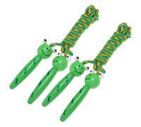 ibasenice 2PCS Jump Ropes with Wooden Handles Cartoon Frog Pattern Outdoor Skipping Ropes Fitness Exercise Sports Equipment for Students