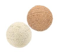 ibasenice 2Pcs Jute Rope Cat Scratching Balls Interactive for Indoor Cats Durable Scratchers for Boredom Relief Safe Pet Supplies to Engage Kittens and Protect Furniture
