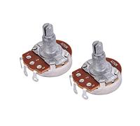 ibasenice 2pcs Knurled Electric Bass Guitar Potentiometers for Volume and Tone Control Durable Split Shaft Audio Taper Replacement Parts Silver