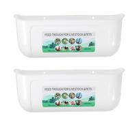 ibasenice 2Pcs Large Capacity Goat Feeder Heavy Duty Mountable Poultry Feed Trough for Chickens Ducks Geese Simple Installation with Durable Design for Farm Use