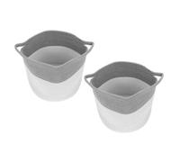 ibasenice 2pcs Large Cotton Rope Storage Baskets Woven Toy Laundry Baskets for Desk Organizing Indoor Use