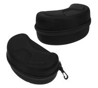 ibasenice 2pcs Large Size Eva Motorcycle Goggles Boxes with Hanging Ring, Black Hard Shell Sunglasses Storage Cases for Outdoor Sports and Eyewear Protection