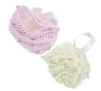 ibasenice 2pcs Large Soft Shower Loofah Bath Ball, Body Skin Exfoliating Scrubber for Bathing, Sturdy Mesh Sponge in Light Green and Light Purple, Shower Skin Cleaning Tool for Men and Women