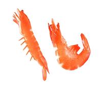 ibasenice 2Pcs Lifelike Simulation Shrimp Models PVC Material Educational Photo Prop Red Prawn Decorations and Easy to Clean for Science Play