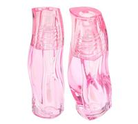 ibasenice 2pcs Lip Gloss Tube, Lipstick Tube, 3ml Petg Pink Twist Shape Empty Container for Makeup Collection and DIY