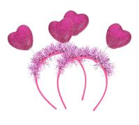 ibasenice 2pcs Love Headband Decorative Headpiece for Wedding Valentine's Day Sparkling Hair Accessory for Girls Party Dressed-up Mauve