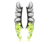 ibasenice 2pcs Luminous False Eyelashes Fiber Decorative Style Convenient to Use Not Easy to Break Yellow Makeup Accessory for Occasion