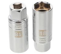 ibasenice 2pcs Magnetic Spark Plug Socket with Flexible Swivel Joint for Drive Thin Wall Automotive Tool for Easy Removal and Installation of Car Spark Plugs