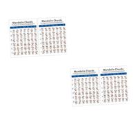 ibasenice 2pcs Mandolin Chord Chart Large Diagram Exercise Practice Chart for Students Teacher Mandolin Diagram Chord Trainning Guide