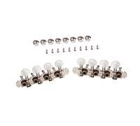 ibasenice 2Pcs Mandolin Tuning Pegs 4L 4R Mica Color Round Button Guitar Machine Heads for Electric Guitar (Silver)