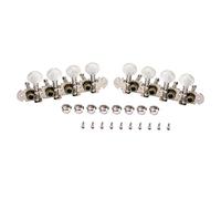ibasenice 2Pcs Mandolin Tuning Pegs Machine Heads 4L 4R Round Button for Electric Guitar Sturdy Metal Accessory (Silver)