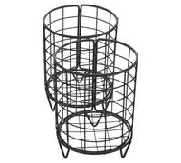 ibasenice 2pcs Matte Black Metal Hay Feeder Rack for Rabbit and Guinea Pig with Wear-resistant Frame, Standing Small Animal Food Holder Suitable for Household Use