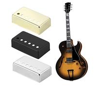 ibasenice 2pcs Metal Double Coil Pickup Covers for Electric Guitar Chrome Plated Guitar Accessories Wall Mount for Electric Pickup Shell