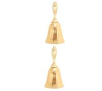 ibasenice 2pcs Metal Hand Bell for Restaurants Bars and Schools Extra Loud Call Bell for Service and Stylish Finish for Pet Training and Signaling