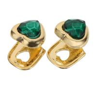 ibasenice 2pcs Metallic Hip-hop Teeth Grills with Heart Gemstone Removable Jewelry for Men Women Fits Crooked Chipped Teeth Stylish Costume Accessory for Parties and Daily Wear