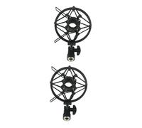 ibasenice 2pcs Microphone Absorption Rack Metal Mount Shock Absorbing Clamp for Condenser Mic Easy for Broadcast Voiceover Recording