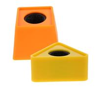 ibasenice 2pcs Microphone Flag Stations Triangle and Trapezoid Shapes Bright Yellow Orange Role Playing Accessories for Interview Social Skills Development