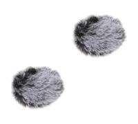 ibasenice 2pcs Microphone Furry Cover Windscreen Muff Cover Microphone Protective for Studio Recording and Podcasting