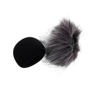 ibasenice 2pcs Microphone Windscreen Protective Cover Gray White Long Fur for Outdoor Recording Stage Use Compatible Zoom
