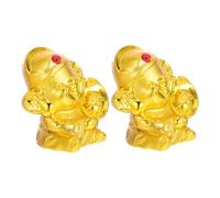 ibasenice 2pcs Mini Cai Shen Piggy Bank Plastic Money Collection Box Wealth Decor Statue for Prosperity and Fortune Housewarming gift for for for for for for
