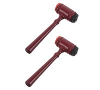 ibasenice 2pcs Mini Judge Gavel Wood Stamps for Creative DIY Journals Scrapbooking Classroom Role Play Office Decorative Rubber Hammer with Realistic Sound