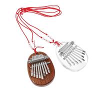 ibasenice 2pcs Mini Kalimba Thumb Piano 8-Note Finger Piano Set Wood and Crystal, Portable Kalimba Musical Instrument for Beginners and Home Music Accessory