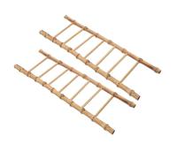 ibasenice 2pcs Miniature Bamboo Ladder Set for Fairy Garden Decor Small Dollhouse Furniture Tiny Landscape Ornament Rustic Look