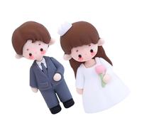 ibasenice 2pcs Mr Mrs Cake Topper Bride and Groom Figurines Soft Glue Wedding Decoration for Wedding Tables and Themes