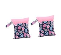 ibasenice 2pcs Multi-Purpose Wet Bag for Diapers Swimming Travel Scented Nappy Bag Zipper Closure Pockets