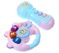 ibasenice 2Pcs Musical Hand Rattles Educational Light-up Singing for Newborns Bright Colors Smooth Surface Speech Development Instrument for Early Learning Random Color