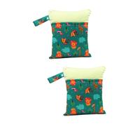 ibasenice 2pcs Nappy Sacks Reusable Nappy Wet Bag Biodegradable Scented Zipper Double Pockets Easy to Clean Dry Wet Bag for Travel