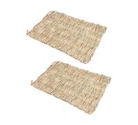 ibasenice 2Pcs Natural Corn Leaf Hamster Mats Chewable Grass Nesting Pads for Clean Fresh Pet Environment Stress Relief Teeth Cleaning for Hamsters Guinea Pigs Pets
