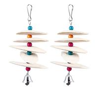 ibasenice 2pcs Natural Cuttlefish Bone Bird for Parrots and Small Pets, Cage Hanging Pendant Chew to Exercise Beak and Provide Calcium Supplement Random Color
