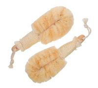 ibasenice 2pcs Natural Sisal Shower Brush Large Size with Anti-Slip Handle, Exfoliating Back Scrubber for Bath and Dry Brushing Body Care, Suitable for Men and Women
