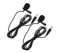ibasenice 2pcs Omnidirectional Lapel Microphone Clip with 3.5mm 4-pole Ctia Plug for Phones and Laptops, High Sensitivity Mini Mic for Online Courses and Live Broadcasts, Black Aps