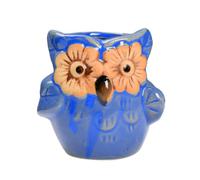 ibasenice 2pcs Owl Shaped Ceramic Succulent Pot with Drainage Holes