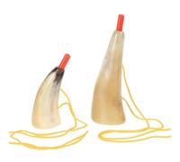 ibasenice 2Pcs Ox Horn Trumpet for Birthday Party Favor Musical Wind Instrument Model Beginner Practice Plaything Random Color