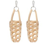 ibasenice 2PCS Parrot Foraging Basket Chew and Feed for Birds Vegetable Fruit Holder Lightweight Hanging Design for Parakeets Cockatiels Small Birds