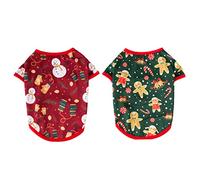 ibasenice 2pcs Pet Christmas Costume Cute Cartoon Apparel for Dogs Snowman Gingerbread Design for Holiday Wear Pet Photography