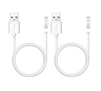 ibasenice 2pcs Pin Magnetic Smart Watch USB Charging Cable, Pvc + Magnet, 2 Pin 4.0mm, White, Universal Replacement Charger for Smart Watches, Home and Travel
