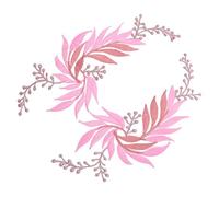 ibasenice 2pcs Pink Embroidered Leaf Patches for Backpacks and Skirts, Sew-on Thread DIY Clothing Patch, for Repairing and Decorating Projects with Chic Fashionable Style